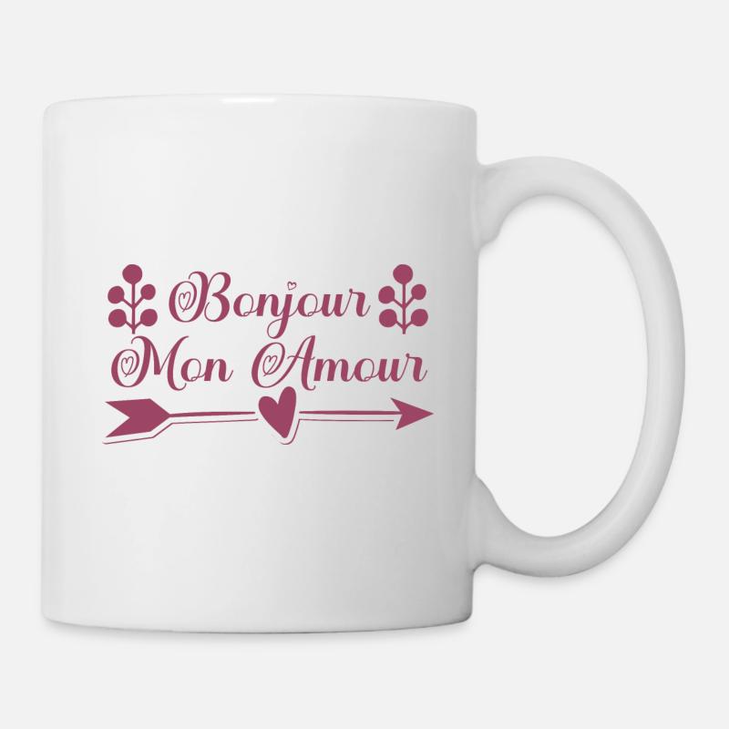 Bonjour mon amour. cadeau saint valentin. - Mug blanc - blanc