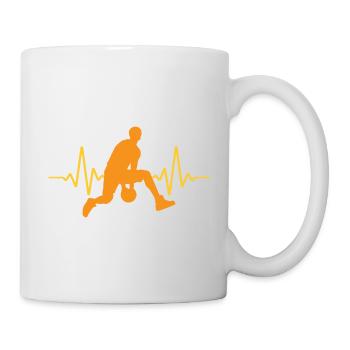 ECG Heartbeat Basketball Pulse | Les couleurs peuvent être changées - Mug blanc - blanc - Droite