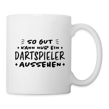 Dartspieler Witz Spruch Darts Dartpfeil Geschenk - Tasse - Weiß - Rechts