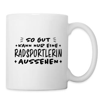 Radsportlerin Mountainbike Bike Fahrrad Geschenk - Tasse - Weiß - Rechts