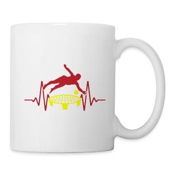 Spikeball Roundnet EKG Herzschlag Farben änderbar - Tasse - Weiß - Rechts