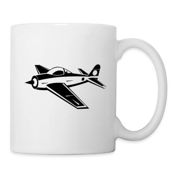 Vintage-Kampfflugzeug - Tasse - Weiß - Rechts