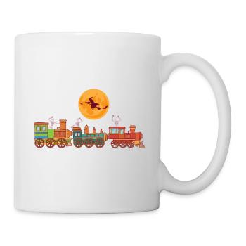 Spooky Halloween Ghost Train Skeleton Boo Trick - Mug blanc - blanc - Droite