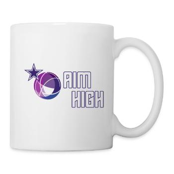 AIM HIGH - Devise avec la Terre et l’Étoile en Violet - Mug blanc - blanc - Droite