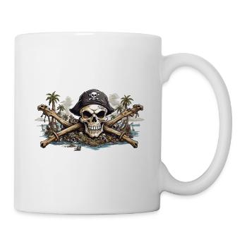 Jolly Roger Pirate drapeau Halloween esthétique - Mug blanc - blanc - Droite