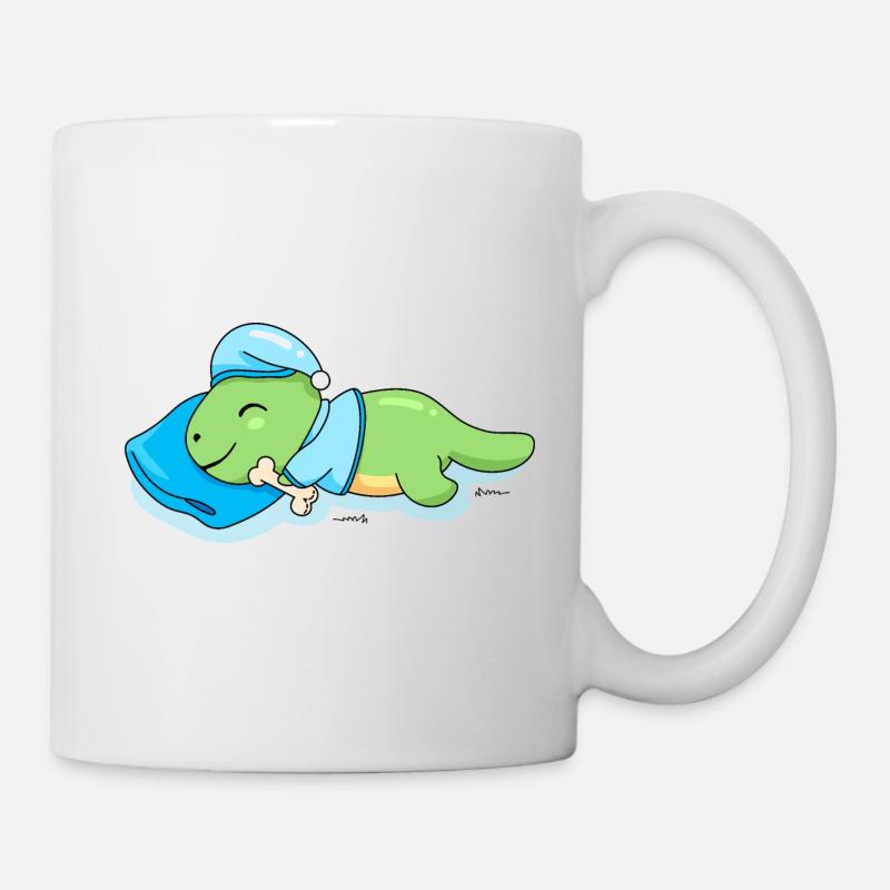 Schlafender Dinosaurier - Tasse - Weiß