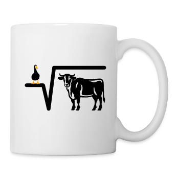 Ente Wurzel aus Kuh - Mathe Geschenk - Tasse - Weiß - Rechts