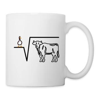 Ente Wurzel aus Kuh - Mathe Geschenk - Tasse - Weiß - Rechts