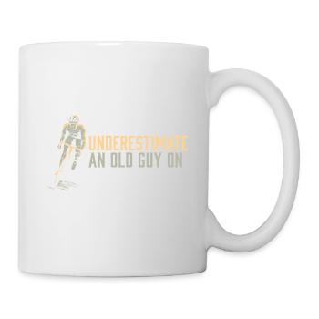 Never Underestimate An Old Guy on a Bicycle - Tasse - Weiß - Rechts
