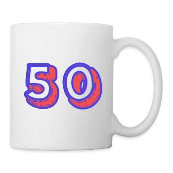 50. 50 YEARS. 50th ANNIVERSARY. 50TH ANNIVERSARY. - Mug - white - Right