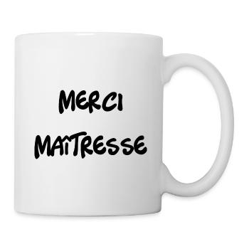 MERCI. MAÎTRESSE. MAÎTRE. MERCI MAÎTRESSE - Mug blanc - blanc - Droite