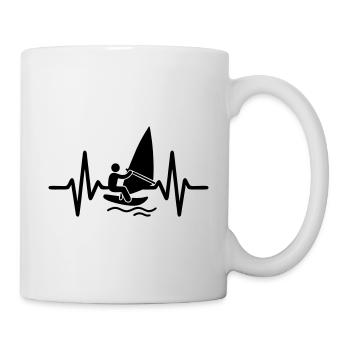 Battement de cœur de planche à voile - Mug blanc - blanc - Droite