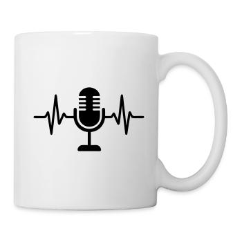 Podcast de chant au microphone en streaming - Mug blanc - blanc - Droite