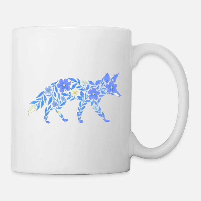 Nordic Floral - Heller Blaufuchs - Tasse - Weiß
