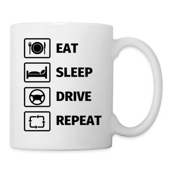 EAT SLEEP DRIVE REPEAT - Mug blanc - blanc - Droite