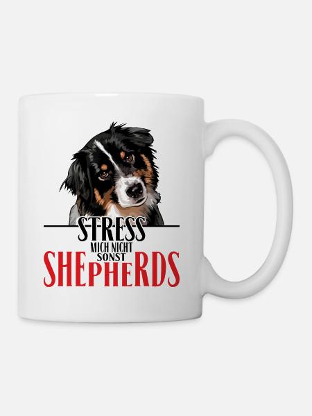 AUSTRALIAN SHEPHERD le stress ne me - Mug blanc - blanc
