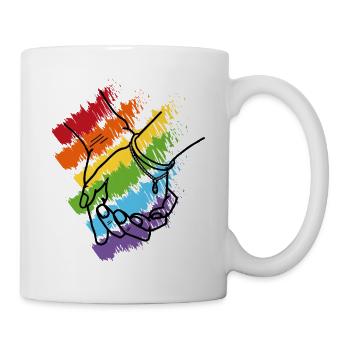 Mains tenir arc-en-ciel 2 - Mug blanc - blanc - Droite