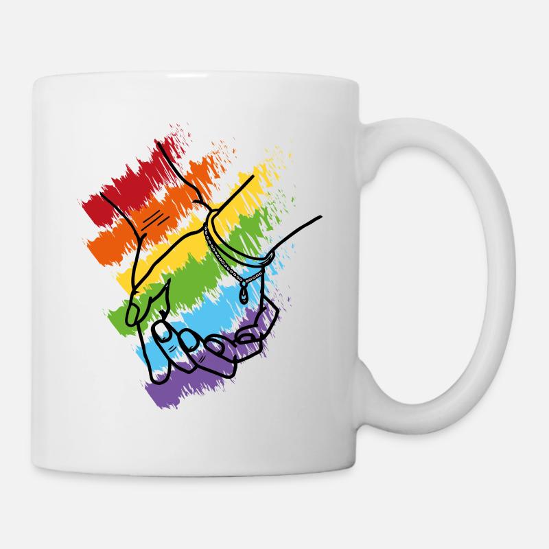 Hands hold rainbow 2 - Mug - white