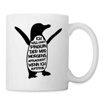 Pinguin der applaudiert - Tasse - Weiß - Rechts
