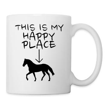 Endroit heureux sur le cheval - Mug blanc - blanc - Droite
