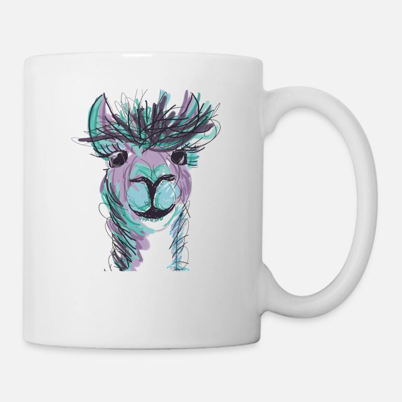 Alpaka Llama Purple - Tasse - Weiß