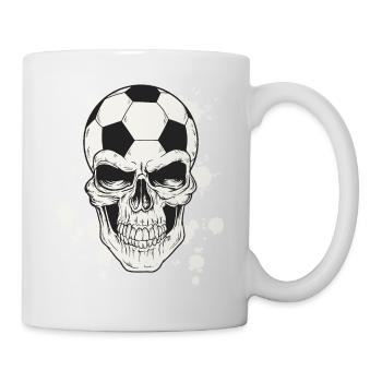 Fussball Totenkopf - Tasse - Weiß - Rechts