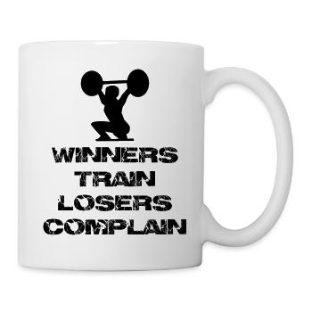 Fitness Train de musculation se plaignent de noir - Mug blanc - blanc - Droite