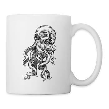 Skull Octopus Tattoo Rock Gift Biker - Mug - white - Right