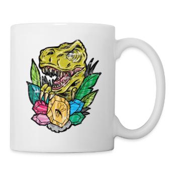 Vintage tattoo Dinosurier amber gift - Mug - white - Right