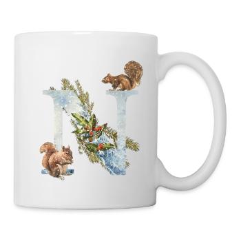 Lettre initiale écureuil N - Mug blanc - blanc - Droite