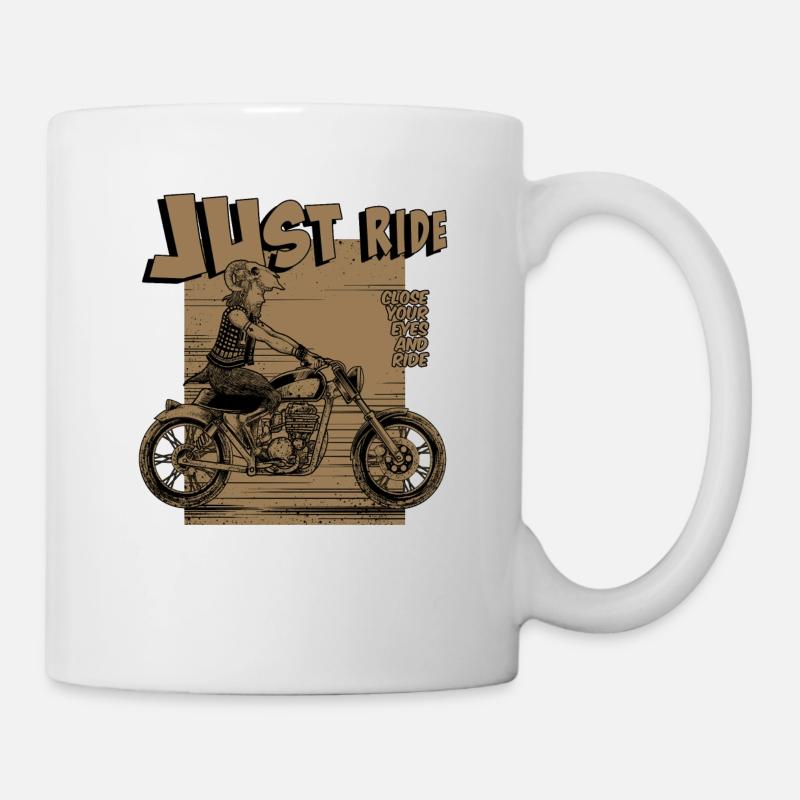 Just ride Motorrad Biker Mopedfahrer - Tasse - Weiß