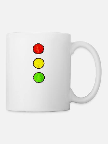 Ampel Fahrschule Auto Fahren Vintage - Tasse - Weiß