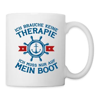 Boot Bootfahren Therapie Steuerrad Geschenk - Tasse - Weiß - Rechts