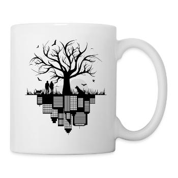 Tree City / Stadt Baum Naturliebhaber Geschenkidee - Tasse - Weiß - Rechts