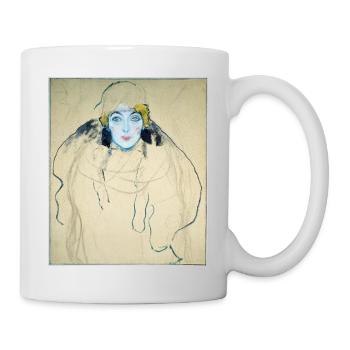 Gustav Klimt - Woman's head. 1918th - Mug - white - Right