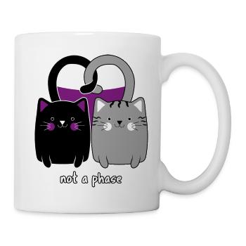 Asexuell Stolz Katze Herz Lustig ACE Geschenk - Tasse - Weiß - Rechts