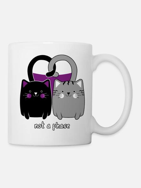Asexual Pride Cat Heart Funny ACE Gift - Mug - white