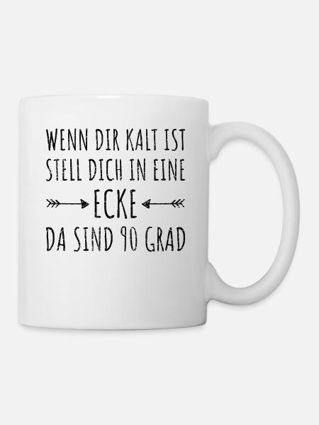 Kalt Warm Ecke | Lustiger Spruch Retro Vintage - Tasse - Weiß