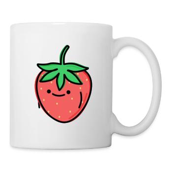 Fraise mignonne - Mug blanc - blanc - Droite