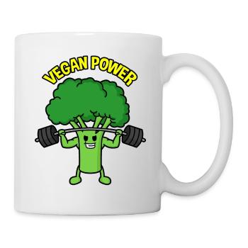 Vegan power broccoli - Mug - white - Right
