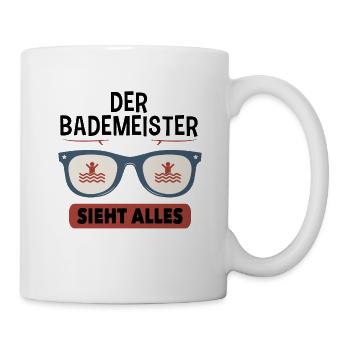 Schwimm - Shirt Tauchen Sport Bademeister Geschenk - Tasse - Weiß - Rechts