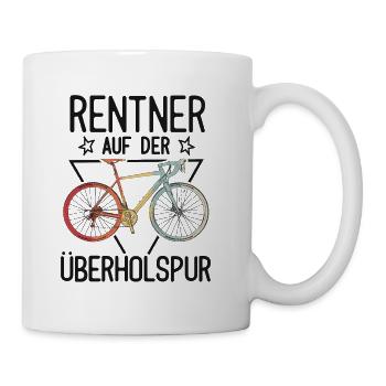 Rentner auf Überholspur Fahrrad Geschenk - Tasse - Weiß - Rechts