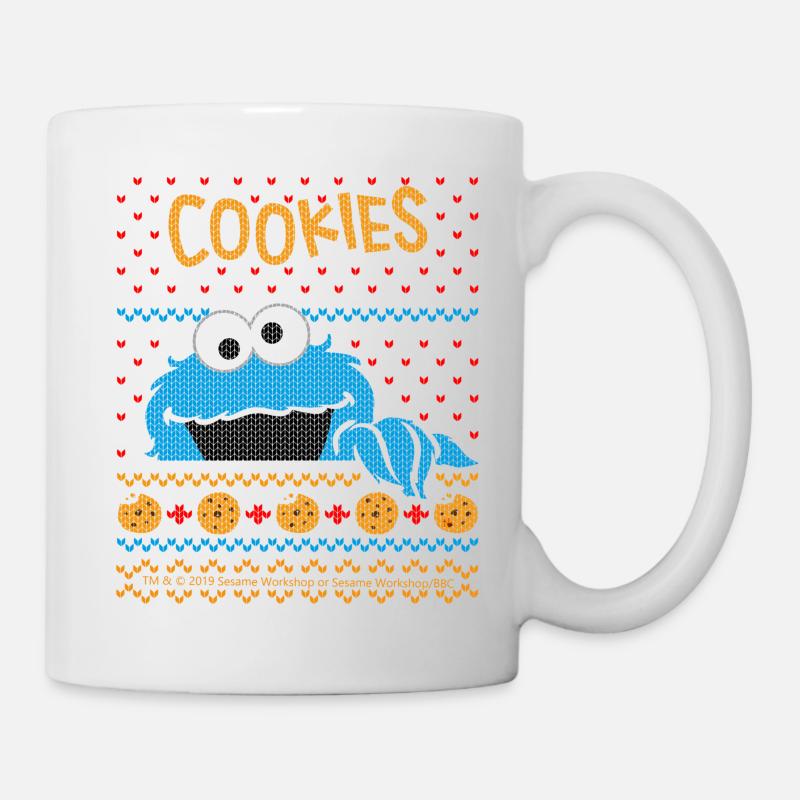 5 Rue Sésame Macaron Pull Moche de Noël mug - Mug blanc - blanc