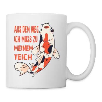 Aus dem Weg ich muss zu meinem Teich - Tasse - Weiß - Rechts