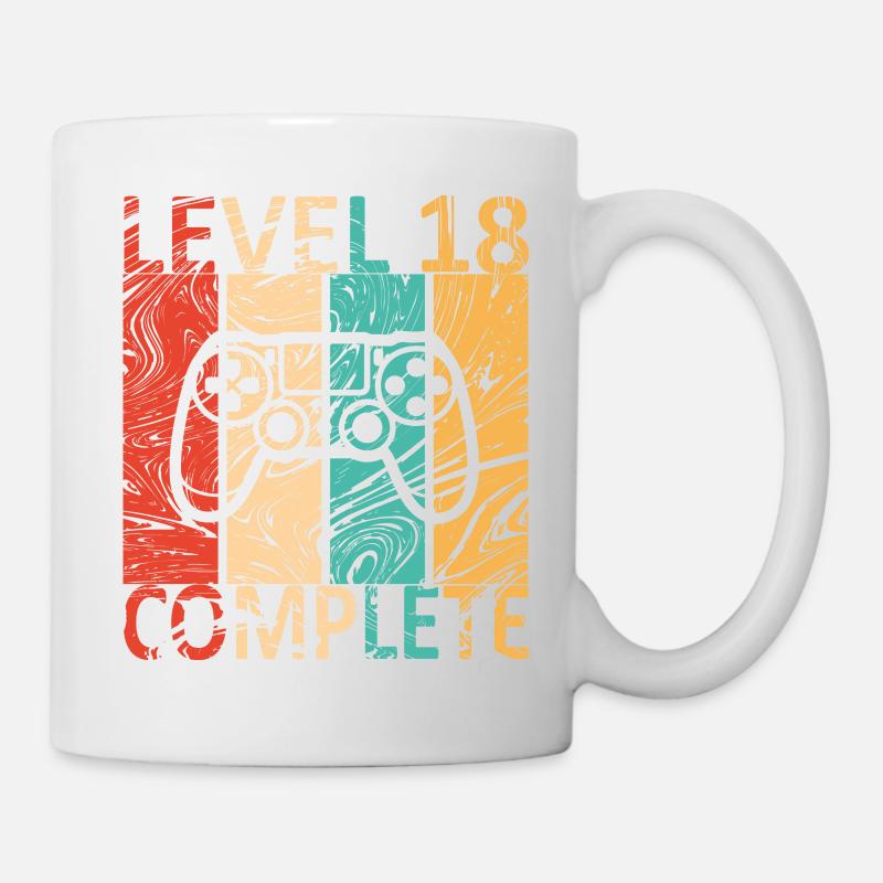 Level 18 completed 18th Birthday Gamer Gift - Mug - white