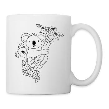 Koalabär Ausmalen Bemalen Kindergeburtstag - Tasse - Weiß - Rechts