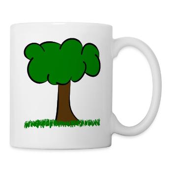 Tree on meadow - Mug - white - Right