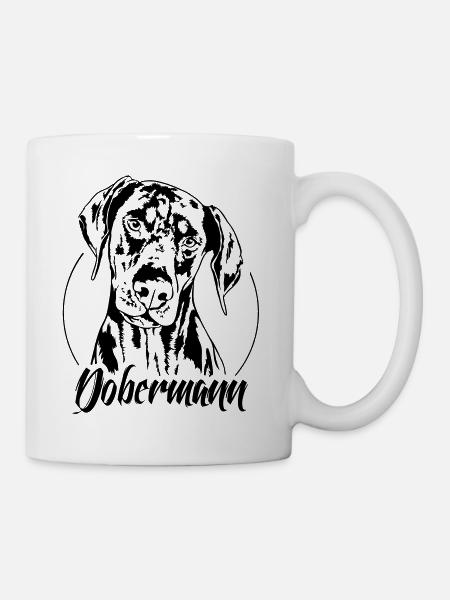 Portrait de chien DOBERMANN Wilsigns chien chiens IGP - Mug blanc - blanc