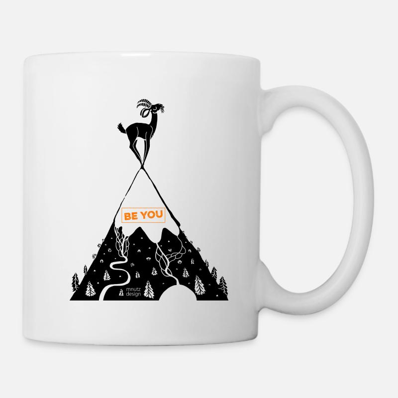 Comment vivre en direct ! Brebis de montagne au sommet - orange - Mug blanc - blanc