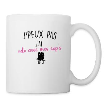 j'peux pas j'ai rdv avec mes cop's - Mug blanc - blanc - Droite